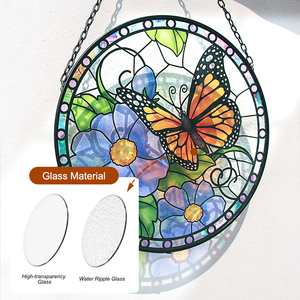 Atrapasueños de Vitral con Mariposas y Flores para Ventanas, Decoración Artística para Amantes de la Naturaleza y el Jardín, Regalo para Mujer - Product Image 5