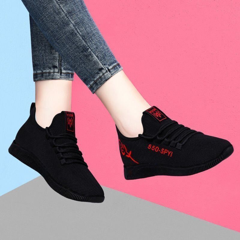 108 zapatos sueltos con suela negra - rojo