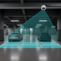 Cámara de estacionamiento binocular de bajo costo por bahía, doble 4MP, sensor de ocupación de 6 bahías para sistema de detección de video de estacionamiento interior, solución PoE
