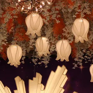 I319 Set of 10pcs Magnolia Lights Chandelier Wedding Hall Ceiling Arrangement Luminous Decoration