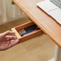 Organisateur de tiroir sous bureau en bambou avec adhésif 3M et rail de glisse fluide, boîte de rangement dissimulée pour accessoires de bureau et de maison