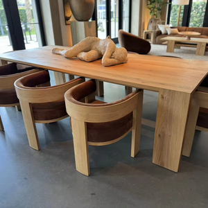 2024 Hiện Đại Đồ Nội Thất Trong Nhà Phòng Ăn Gia Đình Ăn Bàn Và Vải Ghế Đặt - Product Image 1