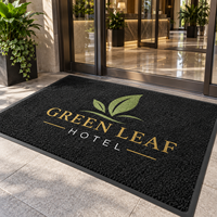 Tapis d'entrée HM robuste personnalisé avec logo, surface en nylon lavable, dos antidérapant en caoutchouc pour entrées de commerce intérieures