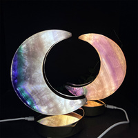 Vente en gros de pierres de cristal naturelles, pierres de guérison, pierre de fluorite, lampe en forme de lune, lampe en cristal pour la décoration