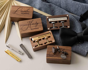 Set di artigianato in legno da <span class=keywords><strong>sposo</strong></span> gemelli eleganti e fermacravatta per matrimoni e occasioni speciali <span class=keywords><strong>regalo</strong></span> per <span class=keywords><strong>sposo</strong></span>/<span class=keywords><strong>testimone</strong></span>/padre/uomo - Product Image 3