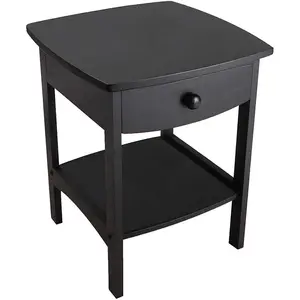 End Table Side Table with Drawer and Storage Shelf Wood Night Stand Rustic bed side table for Bedroom Living Room