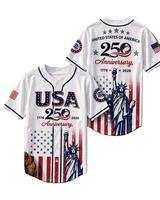 Jersey Baseball Cetak Kustom, Jersey Baseball Cetak, Jersey Baseball Cetak 3D, Seragam Baseball Hari Kemerdekaan AS OEM ODM