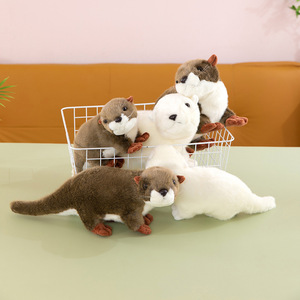 Jouets en peluche super doux Otter en gros, trois tailles, blanc et marron, cadeaux et jouets anti-ennui - Product Image 2