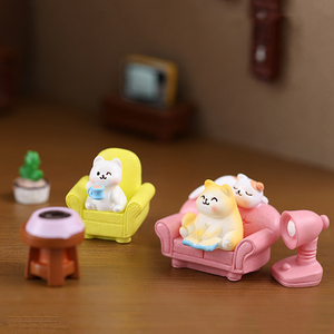 Mini figurines de chat en résine mignonnes, miniatures, ornements de bureau, petits animaux, chatons, décorations de paysage de la vie quotidienne, accessoires de bricolage - Product Image 6