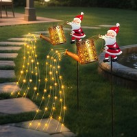 Best-seller transfrontalier : Lumière solaire de jardin Père Noël en fer forgé ajouré moulé sous pression, motif Gobelin, pour extérieur, cour et jardin