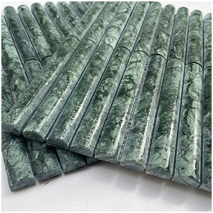 Carreaux <span class=keywords><strong>de</strong></span> mosaïque cannelés en marbre vert Guatemala tendance 2026 pour murs <span class=keywords><strong>de</strong></span> maisons et d'hôtels - Product Image 3