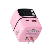 Pengisi daya Tipe C 35W GaN PD USB C adaptor dinding Output ganda steker dapat dilipat untuk MacBook Samsung iPhone grosir OEM