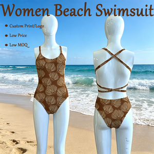 Maillot de bain une pièce sexy pour femme, imprimé floral hawaïen, respirant, grande taille, idéal pour les vacances à la <span class=keywords><strong>plage</strong></span> – Meilleures ventes, personnalisable ODM - Product Image 1