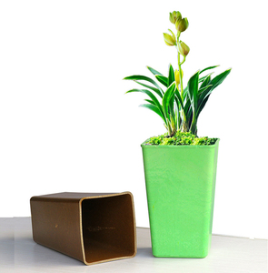 Petit <span class=keywords><strong>pot</strong></span> de fleurs d'intérieur <span class=keywords><strong>rectangulaire</strong></span> en plastique fibre de <span class=keywords><strong>bambou</strong></span> bon marché en gros - Product Image 3