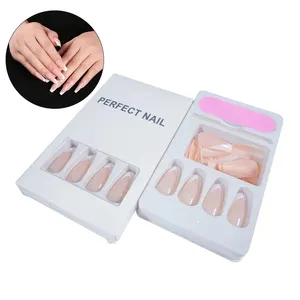 Hand-made ballerina good quality coffin false nails long artificial full cover press on designer xl coffin nail tips