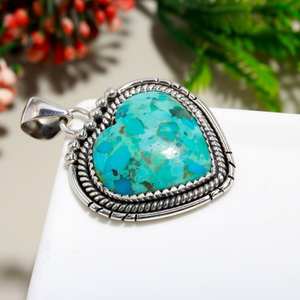 จี้เทอร์ควอยส์แท้925เงินแท้จี้พลอยสีฟ้าที่สวยงามสำหรับเครื่องประดับอัญมณี - Product Image 3