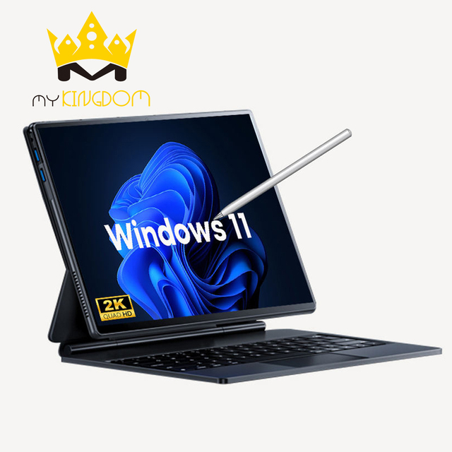 Mykingdom T30 Tablet Pc Window 11 Intel Celeron Touch Screen Notebook Laptop with PogoPin Keyboard