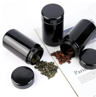 Glasflasche auf Lager UV-Glas Aufbewahrungsglas 10ml 30ml 50ml 100ml 200ml Schwarze Premium-Glas-Konzentratbehälter mit Deckel