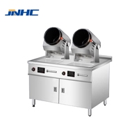 Mesin Robot Masak Otomatis Listrik Pintar Baja Tahan Karat 304 4500W Api Besar untuk Mie Goreng, Nasi Goreng, dan Masakan Lainnya