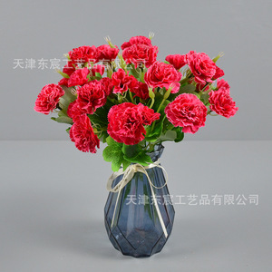 Bouquet de carnations artificielles Dongchen Crafts, 35 cm, fleurs en soie, décoration de la maison, accessoires de mariage - Product Image 3
