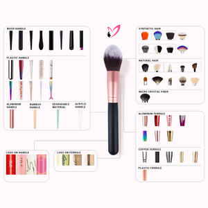 Ensemble de pinceaux de maquillage avec manche en bois personnalisé à la mode - Product Image 6