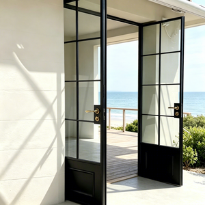 DEEZON Aluminum French Door Traditional Style Weatherproof Sound Insulation Exterior Glass French Entry Doors for Villa <b>Patio</b> - Product Image 2
