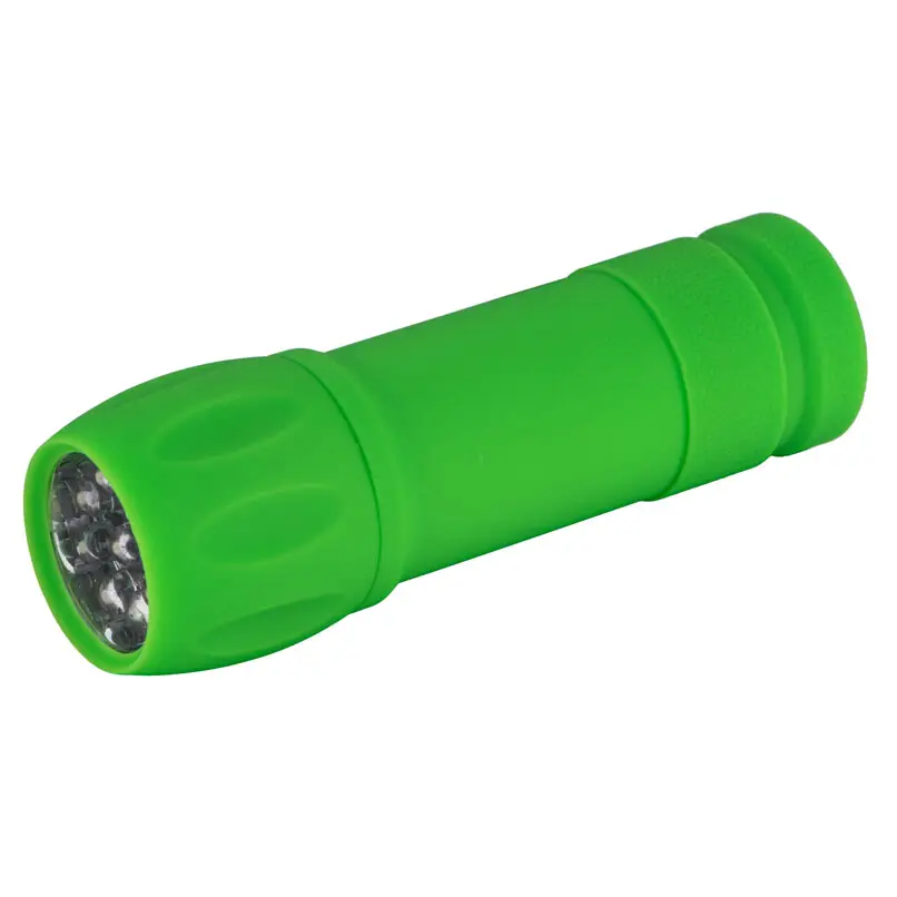 Factory Supply Cheap Promotion Gfit Plastic Flashlight Rubber 9 LED Torch Light