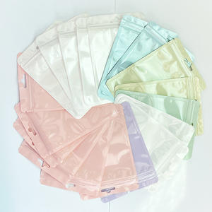 Venta al por mayor Macaron Rosa verde púrpura blanco resellable cremallera ventana bolsa regalo - Product Image 5