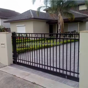 Clôture de fer forgé en acier galvanisé noir moderne et écologique pour les cours - Product Image 1