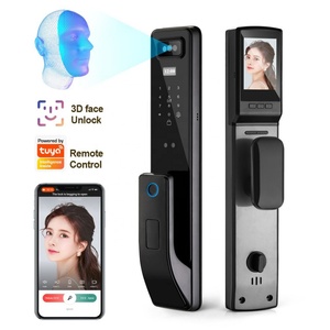 Glomarket Tuya Wifi Serrure de porte avec caméra de reconnaissance faciale 3D et empreintes digitales, serrure numérique automatique pour porte en bois via l'application Tuya Smart - Product Image 2