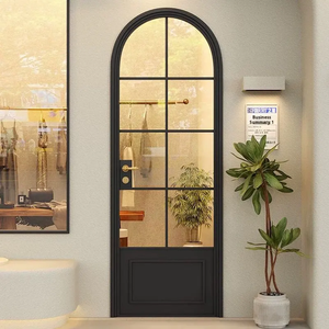 Charnière de <span class=keywords><strong>porte</strong></span> en acier décorative sur mesure, en forme d'arche, pour <span class=keywords><strong>porte</strong></span> en verre de sécurité, pour <span class=keywords><strong>porte</strong></span> en fer forgé, <span class=keywords><strong>cadre</strong></span> en acier noir, <span class=keywords><strong>porte</strong></span> battante - Product Image 2