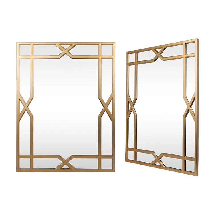 factory custom DIY 3d self adhesive golden home mirrors wall panels stickers mirror rectangle bathroom decoration for dressing