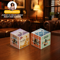 Zcube OEM ODM Maßgefertigter 3x3 Reise-Themen-Würfel Modisches GEOMETRIE-Muster Würfelspielzeug Personalisierter UV-Druck ABS-Kunststoff Werbeartikel