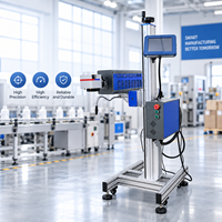 Machine de marquage laser CO2 électrique automatique haute efficacité 40W 60W pour le codage par lots des bouteilles d'eau minérale, à économie d'énergie