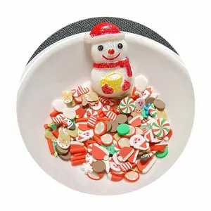 100 가방 크리스마스 겨울 눈사람 고객 좋아하는 아크릴 구슬과 부드러운 점토 사용자 정의 슬라임 디자인