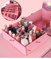 Valise de maquillage roulante pour mariage avec miroir LED, table pliante, tiroirs verrouillables, chariot professionnel pour artistes, salon de beauté