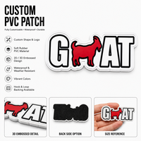 Patch PVC personnalisé avec lettrage en relief et fermeture auto-agrippante, directement de l'usine, pour vestes de montagne, sacs à dos et sacs.