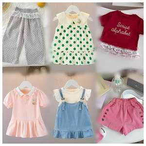 Vêtements pour enfants de marque pour filles 8-9 ans inventaire été dessin animé pour enfants imprimé vêtements décontractés Style envoi aléatoire - Product Image 2