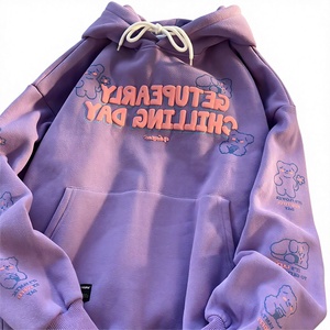 เสื้อฮู้ดพิมพ์ลายพัฟฟ์สไตล์พรีเมียมสำหรับผู้ชาย ผ้าฝ้ายฟลีซหนานุ่ม  รับผลิตเสื้อฮู้ดแบบ OEM ราคาขายส่ง - Product Image 1