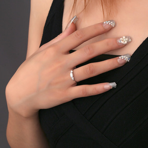 Thiết Kế Mới Đồ Trang Sức Tối Giản 925 Sterling Silver Bạc Đá Tự Nhiên Nhẫn <span class=keywords><strong>Opal</strong></span> Waterdrop Nhẫn Cưới Cho Phụ Nữ - Product Image 2