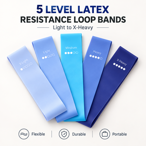 Juego de Bandas de Resistencia de Látex de 5 Niveles Personalizadas, Mini Bandas de Ejercicio para Glúteos, Piernas, Yoga, Pilates, Entrenamiento Físico - Product Image 1