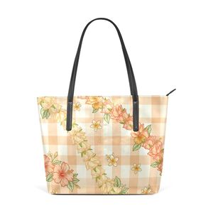 PU Leather Hawaiian Style Women Tote <b>Bag</b> Low MOQ Waterproof Large Capacity Custom Puakenikeni Print Shoulder <b>Bag</b> for <b>Travel</b> - Product Image 2