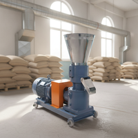 Machine à granulés d'aliments pour animaux à moteur essence, 4 rouleaux, pour la production d'aliments pour poulets, porcs, bovins, utilisation agricole, portable