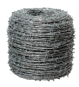 Fil de fer <span class=keywords><strong>barbelé</strong></span> de haute qualité 400m/500m par rouleau <span class=keywords><strong>Prix</strong></span> bas Clôture de prison Fil de fer <span class=keywords><strong>barbelé</strong></span> galvanisé à chaud - Product Image 1