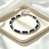Bracelet tendance unisexe en acier inoxydable avec perles mélangées en pierre naturelle (Hématite, Améthyste, Onyx noir) – Bijou cadeau