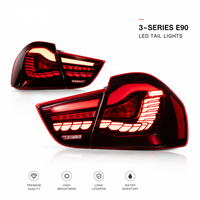 Faros LED Modificados para BMW Serie 3 E90 con Modelo M3, Señales de Giro con Luz Fluida y Luces Traseras de Freno en Rojo y Negro