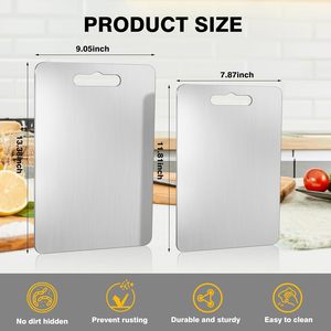 Antibacterial Durable SS304 Stainless Steel Double-Sided Brushed/Polished Eco-Friendly Cutting Board for E-commerce - Product Image 4
