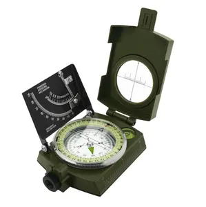 Nuovo multifunzionale American Army Green Outdoor Compass Scale Level Meter quadrante verticale Slope Meter bussola luminosa