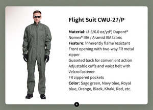 Combinaison de pilote de chasse Nomex Flight Coverall - Product Image 3