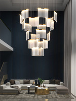 Personnalisé Simple Moderne Acrylique Duplex Bâtiment Lustre Nordique Creative Escalier Villa Lumière De Luxe Salon Suspendu Grand